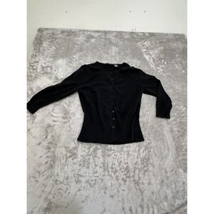 Hillard and Hanson Cardigan Sweater Women's Size Small Black Buttons Long Sleeve